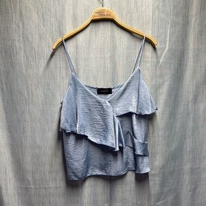 Work hall Blue Asymmetrical Ruffled Camisole size medium